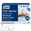 Essuie-mains Tork H2 Xpress Premium 100297 Multifold 2 épaisseurs 212x340mm blanc 21x 100 feuilles