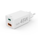 Chargeur Hama USB-C/USB-A Mini PD 45W blanc