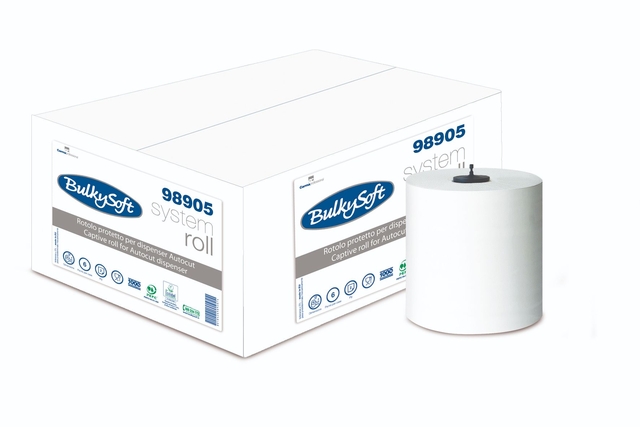 Handdoekrol BulkySoft H1 Matic 2-laags 200m wit 98905
