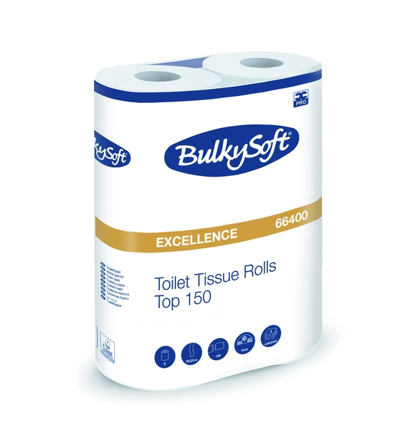 Papier toilette BulkySoft Excellence 4 épaisseurs 6x 150 feuilles blanc 66400