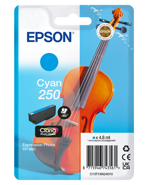 Cartouche d'encre Epson 250 T16N24 bleu
