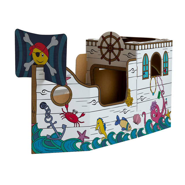 Bateau pirate en carton XL Bankers Box Play à colorier