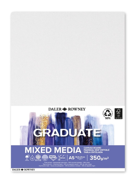 Panneau entoilé Daler-Rowney Graduate Mixed Media A5 blanc