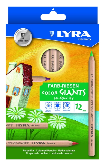 Crayon de couleur LYRA Colors Giants Nature set 12 couleurs
