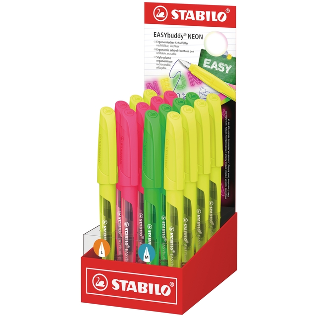 Stylo plume STABILO EasyBuddy Medium néon assorti