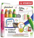Crayon tableau blanc STABILO MARKdry étui 4 couleurs néon