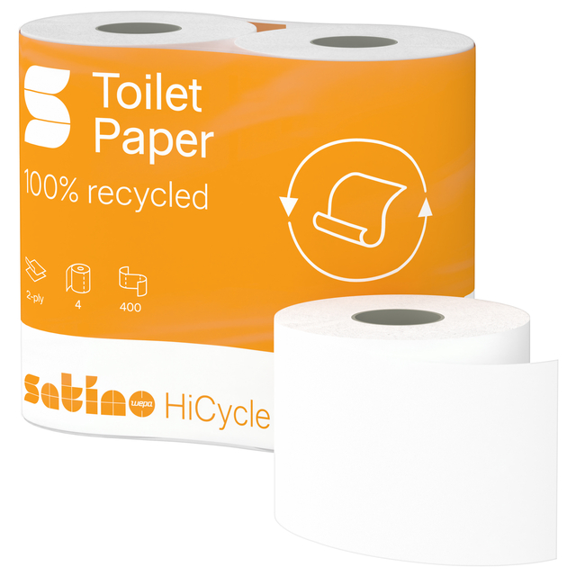 Papier toilette Satino MT1 HiCycle 067890 2 épaisseurs 4x 200 feuilles blanc