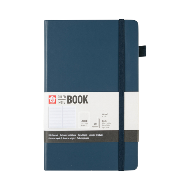 Carnet de notes Sakura Large 130x210mm ligné couverture rigide indigo foncé