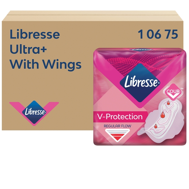 Serviette hygiènique Libresse P1 Ultra+ Regular avec ailettes 150 pièces