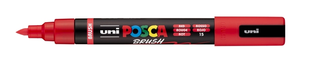 Marqueur peinture Uni POSCA PC-5BR pointe pinceau Medium rouge
