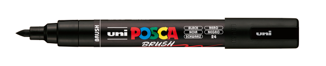 Marqueur peinture Uni POSCA PC-5BR pointe pinceau Medium noir