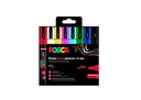 Marqueur peinture Uni POSCA PC-5BR pointe pinceau Medium set 8 couleurs