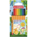 Fineliner STABILO point 88 Animal Vibes mini Fin assorti blister 8 pièces