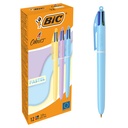 Stylo bille 4 couleurs BIC Medium pastel assorti