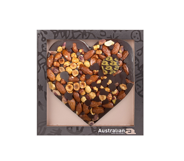 Chocolat Australian coeur noir/noisettes