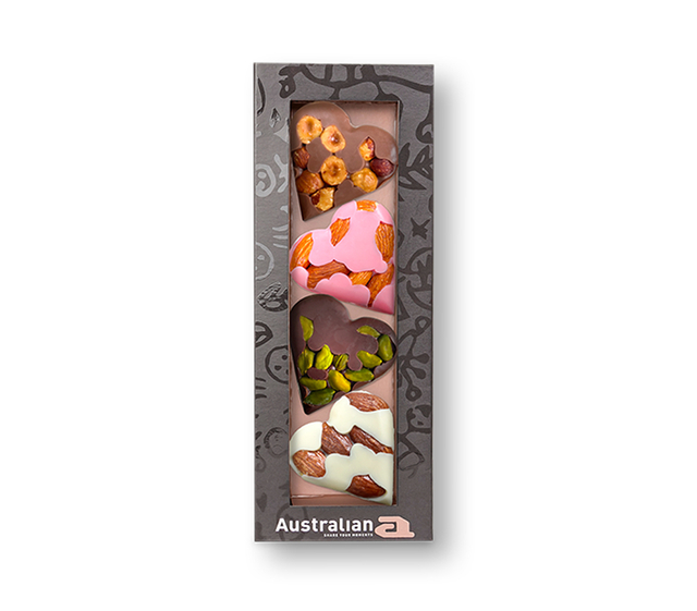 Chocolat Australian petits coeurs 4 pièces