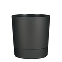 Plantenpot Mica Coco met schotel rond hoogte 29,5 Ø28 cm antraciet
