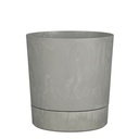 Plantenpot Mica Coco met schotel rond hoogte 29,5 Ø28 cm grijs