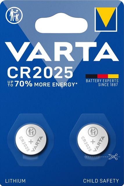 Batterij VARTA knoopcel 2x CR2025 lithium