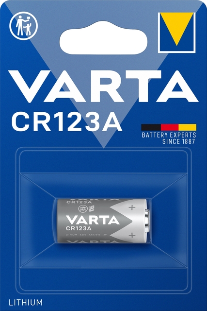 Pile VARTA Cylindre 1x CR123A lithium
