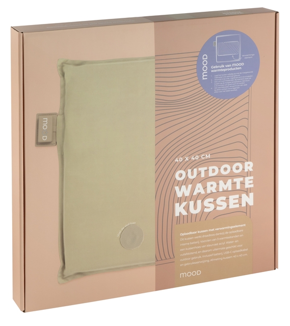 Coussin chauffant Mood Outdoor carré 40x40cm beige