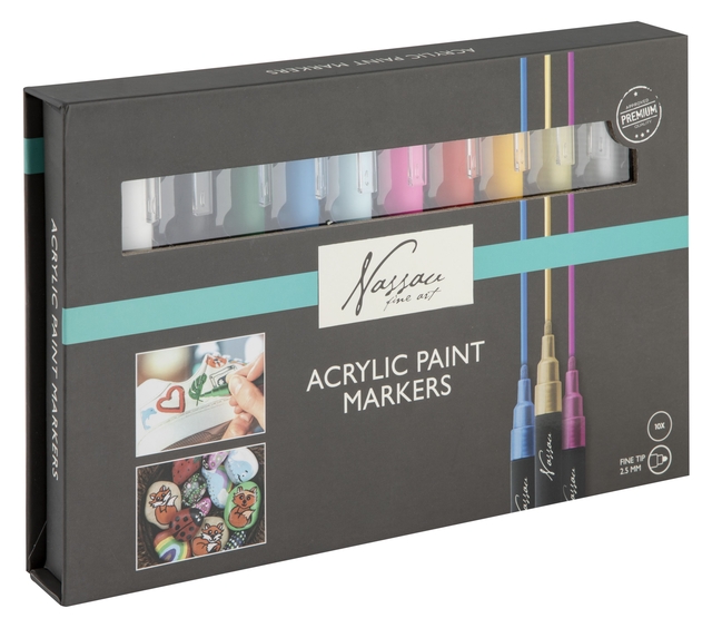 Marqueur acrylique Nassau set 10 couleurs