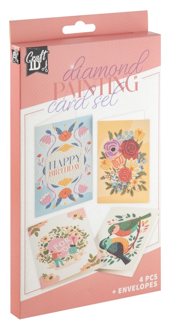 Cartes Diamond painting Craft ID 13x18cm boîte 4 pièces