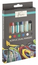 Marqueur acrylique Nassau double pointe set 6 couleurs