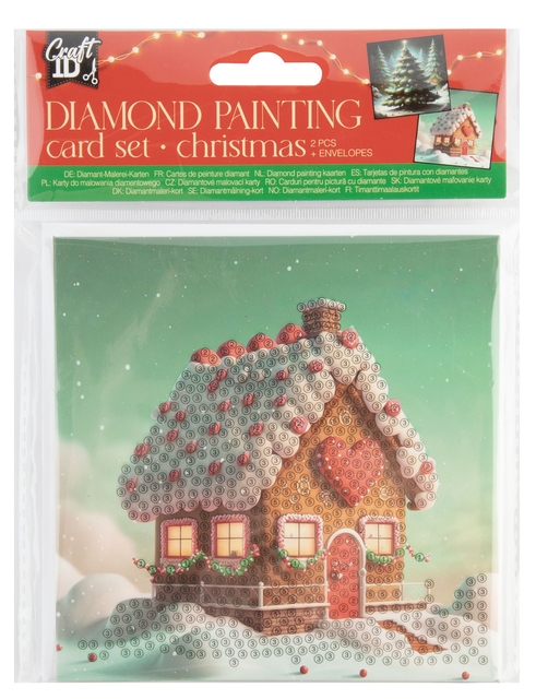 Cartes Diamond painting Craft ID Noël 13x13cm 2 motifs assortis