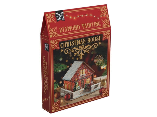 Carte Diamond painting Craft ID  Maisonnette de Noël 20x20x14cm