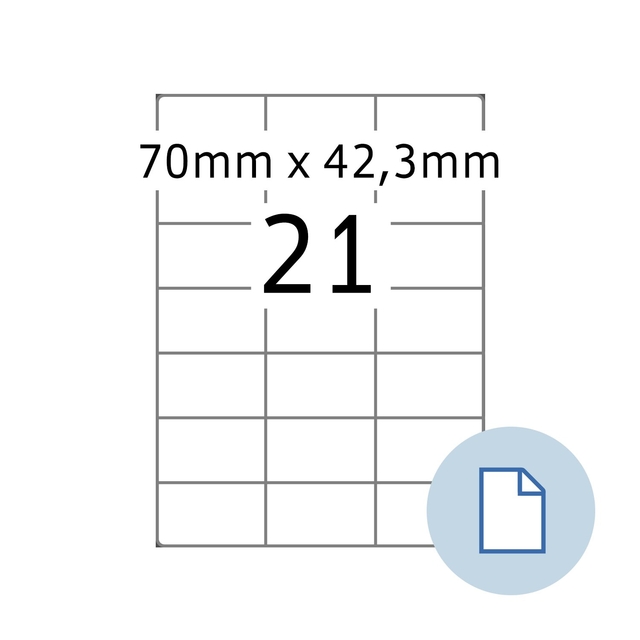 Etiquette HERMA 8421 A4 EXPR 500 70x42,3mm blanc 10500 pièces