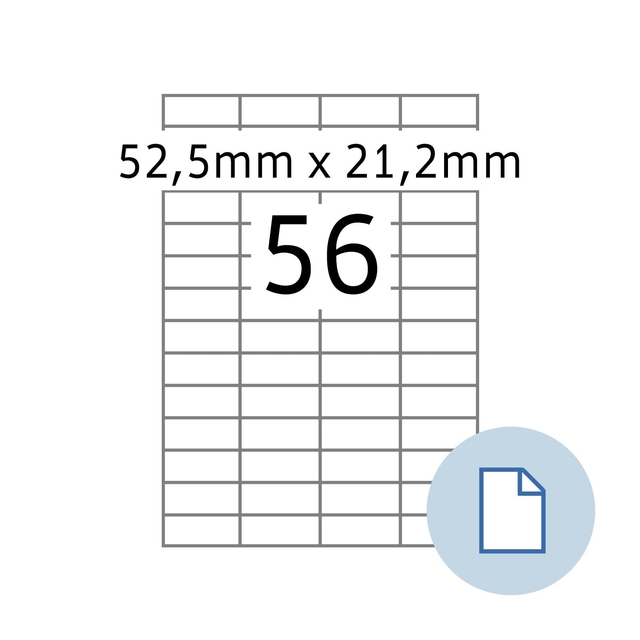 Etiket HERMA 8456 A4 EXPR 500 52.5x21.2mm wit 28000 stuks