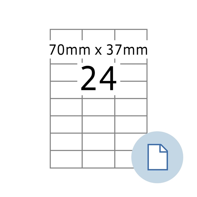 Etiquette HERMA 8424 A4 EXPR 500 70x37mm blanc 12000 pièces
