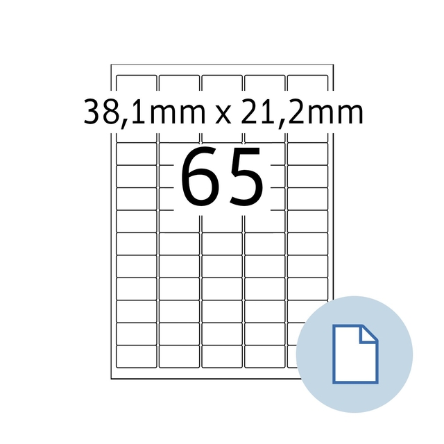 Etiquette HERMA 8465 A4 EXPR 500 38,1x21,2mm blanc 32500 pièces