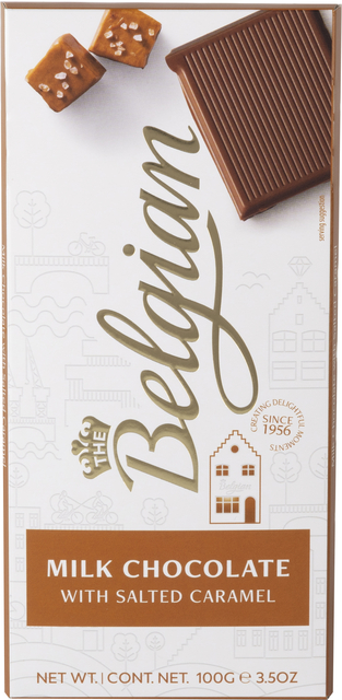Chocolat The Belgian lait caramel salé barre 100g