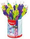 Potlood Maped Kidy Learn met gum en vingerhulp assorti pot à 22 stuks