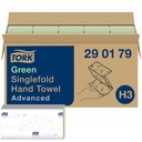 Essuie-mains Tork H3 Advanced 290179 Singlefold 2 épaisseurs 248x230mm vert 15x 250 feuilles