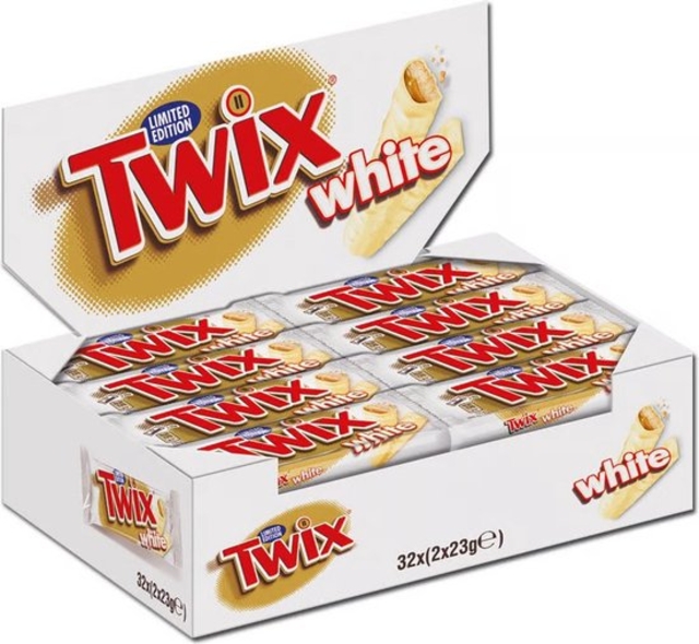 Twix Chocolat blanc barre 46g boîte 32 pièces