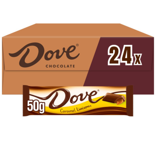 Dove Chocolat Liaison caramel barre 50g boîte 24 pièces