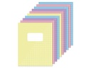 Cahier Kangaro A5 carreau 10mm 80 pages 60g pastel assorti lot 10 pièces