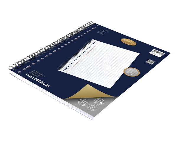Bloc de cours Multo A4 carreau 10mm 23 perforations 160 pages 90g