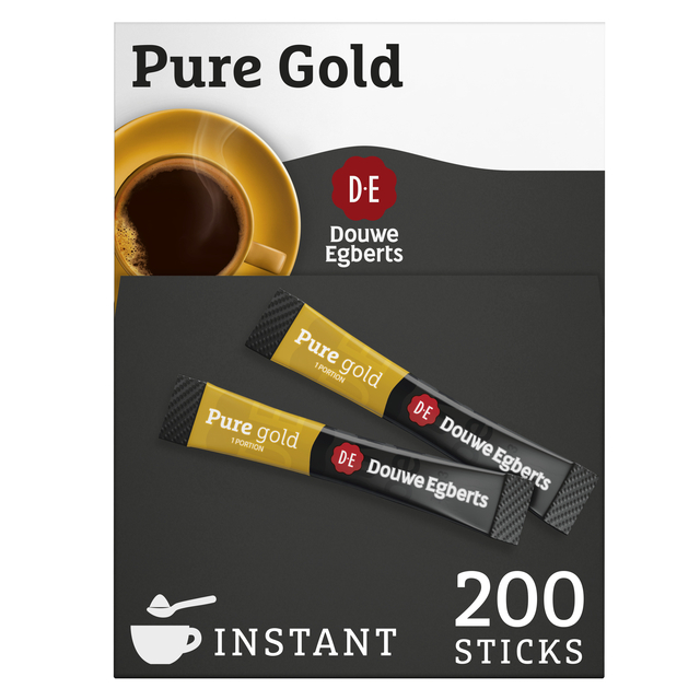 Café instantané Douwe Egberts Pure Gold boîte 200 sticks