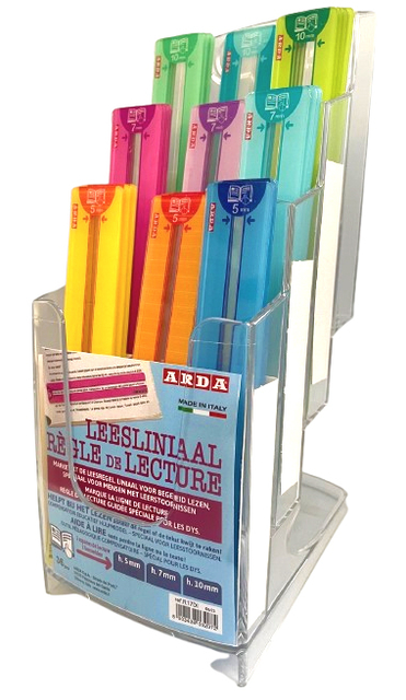 Leesliniaal Arda Easy Reading 0.7mm assorti display à 36 stuks