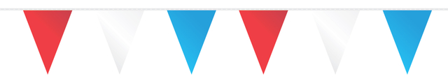 Guirlande drapeaux PE rouge blanc bleu 10m