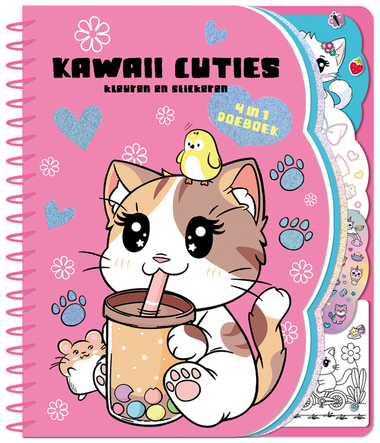 Livre d'activités Kawaii cuties 4 en 1