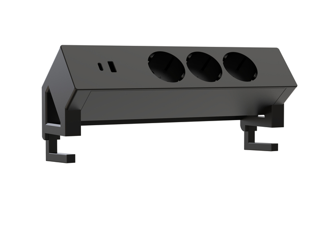 Multiprise Euroseat à poser 3 prises USB A+C noir