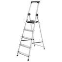 Huishoudtrap BRASQ 5 treden aluminium SLA500 zilver