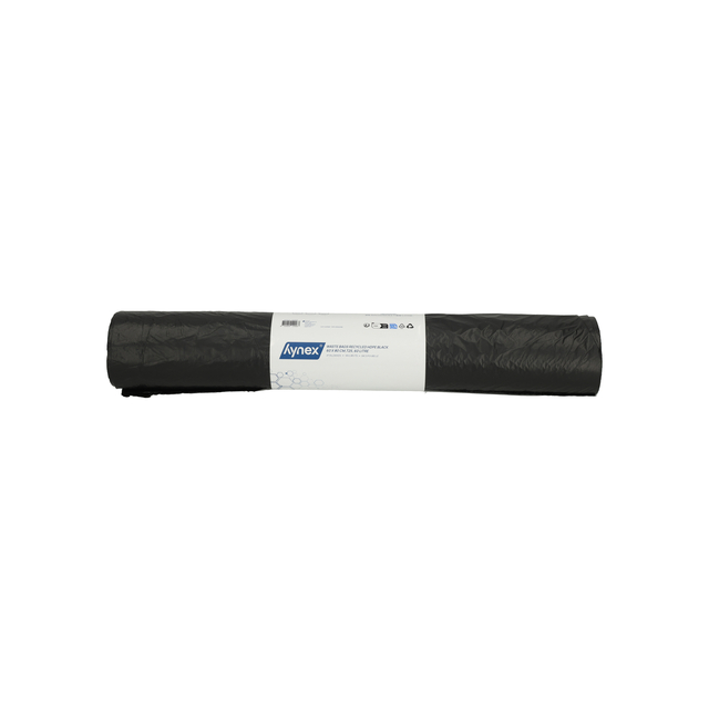 Sac poubelle Hynex 60x80cm HDPE rec T25 60L noir rouleau 25 pièces