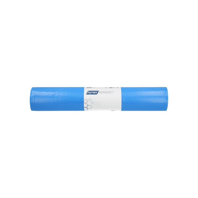 Afvalzak Hynex 70x110cm LDPE recycled T60 120L blauw rol à 20 stuks
