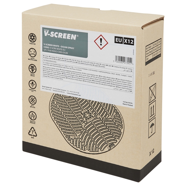 Tapis pour urinoir V-screen Ocean Spray 12 pièces